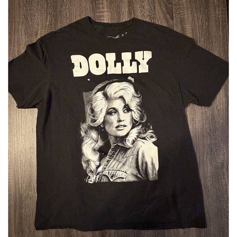 Black Dolly Parton Short Sleeve T-Shirt Women's Size XL Classic Portrait Country